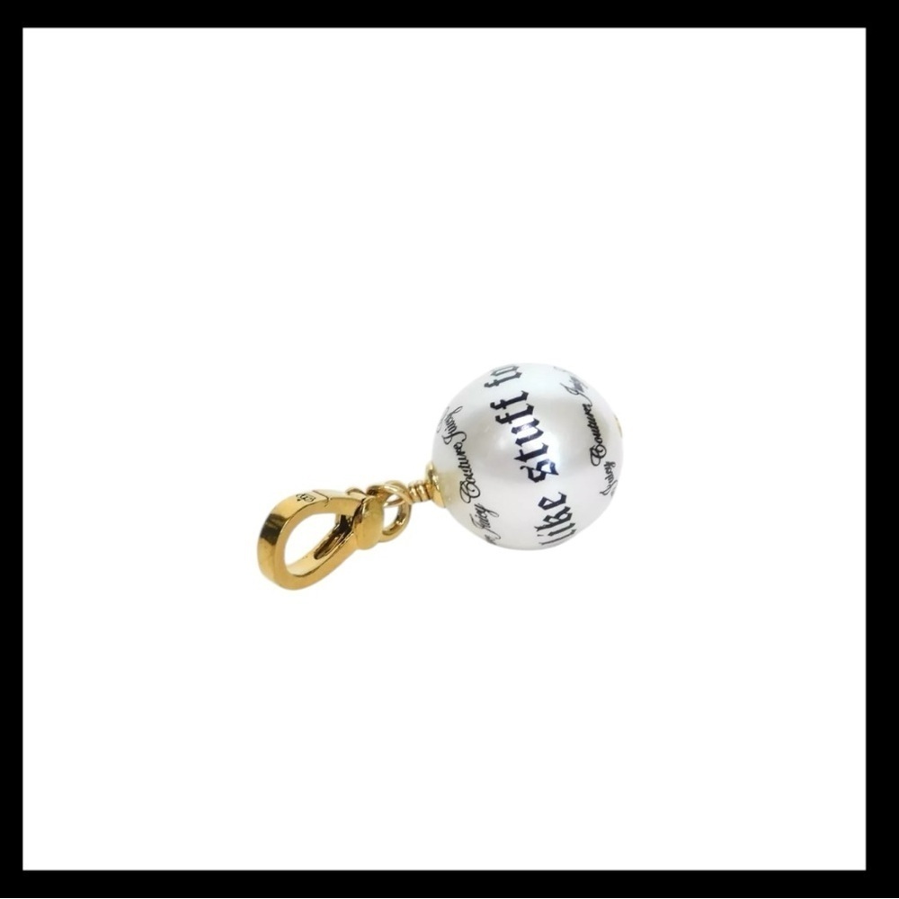 Juicy Couture Script Pearl Charm For Nice Girls Who Like Stuff NIB - Picture 6 of 10